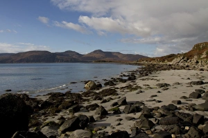 Tide Prints: Looking across the sound of islay, from Traigh Bhan on Jura, low tide, near Jura House
