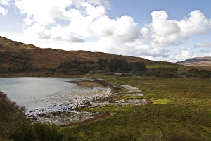 Tarbert Prints: Looking west over Tarbert bay on the isle of Jura Scotland