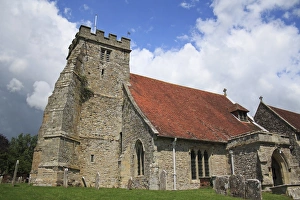 Tower Prints: Medieval church with tower and buttresses