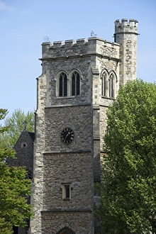Religions Prints: Medieval and Victorian tower of deconsecrated church
