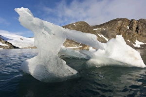 North Polar Prints: Melting glacial iceberg in fjord, Raudfjorden, Spitsbergen, Svalbard, August