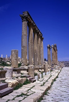 Jordanian Prints: Middle East-Jordan The Cardo at Jerash - Jordan