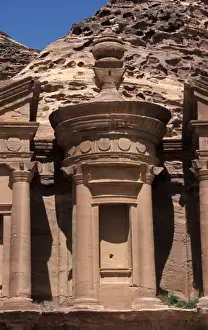 Jordanian Prints: Middle East-Jordan Detailed features of the Nabataean Temple of al-Deir - Petra - Jordan