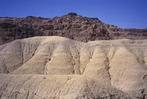 Jordanian Prints: Middle East-Jordan Eroded landscape of Jordans Rift Valley