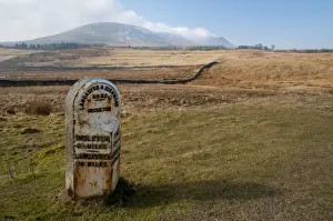 Marker Prints: Mile marker showing six and quarter miles to Ingleton and 24 miles to Lancaster