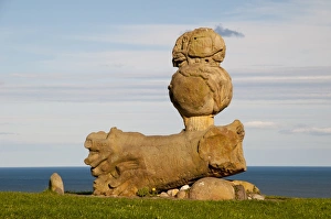 Sculptures Prints: Millennium sculpture on clifftop