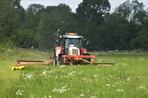Silage Prints: Mowing silage grass with Steyr tractor and Fella front and rear mounted mower, Sweden
