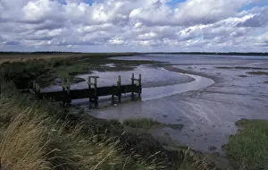 Mudflat Prints: Mudflats Out flow from Pump house on Iken Marsh - Alde Mudflats - Suffolk Wildlife Trust