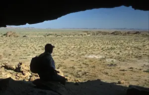 Namibian Prints: Namibia Looking through Granite rock window at Fish River Canyon, Namibia