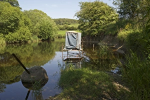 Photography Prints: Nature photography hide for kingfisher in river