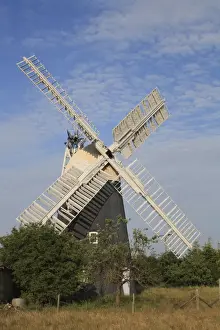 Nineteenth Century tower mill, Thelnetham Windmill, Thelnetham, Little Ouse Valley, Suffolk, England, june