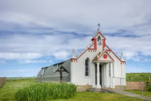Catholic Prints: Nissen huts converted to chapel by Italian prisoners of war during World War Two
