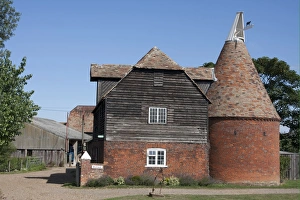 Farmyards Prints: Oast house and farmyard, Buckwell Oast near Sturry, Kent, England, july