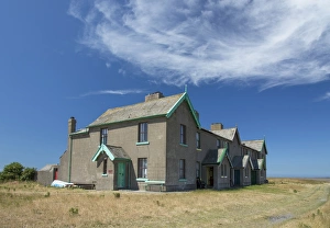 Cottages Prints: Old pilots cottages near coast