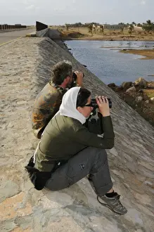 Binoculars Prints: Ornithologists with binoculars