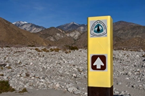 Directions Prints: Pacific Crest Trail sign in desert, Whitewater Preserve, Southern California, U. S. A