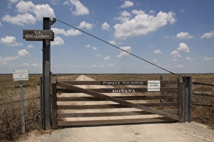 One of many park gates into the Coto Donana national Park Spain