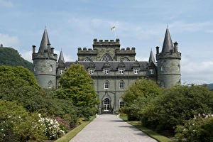 Castles Prints: Pathway with flowerbeds leading to country house