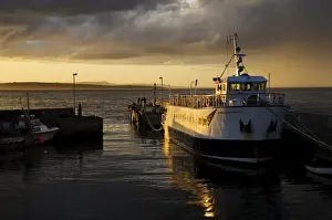 Ship Prints: Pentland Venture passenger ferry moored in harbour at sunset