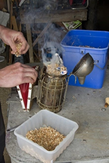 Smoke Prints: preparing the smoker used to pacify the honey bees