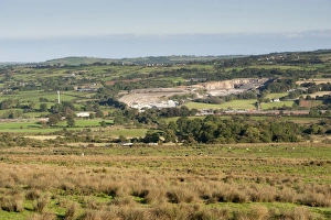 : Quarry in countryside, Larne, County Antrim, Northern Ireland, September