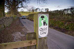 Signs Prints: Quiet Lane sign beside road, near Slaidburn