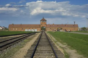 Track Prints: Railway at main entrance of concentration and extermination camp