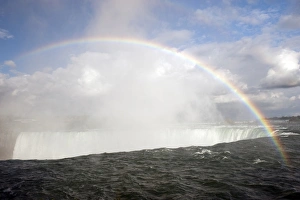 Spray Prints: Rainbow forming in spray over waterfall
