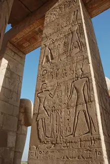 Carving Prints: Reliefs on pillar, The Ramesseum (Mortuary Temple of Pharaoh Ramesses II)