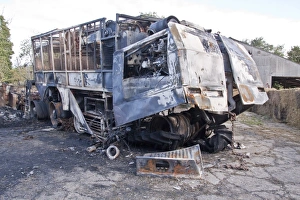 Burning Prints: The remains of a burnt out sugar beat harvester