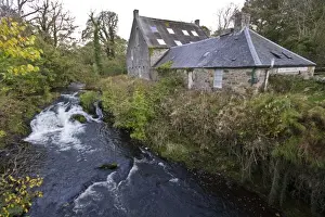 Mill Prints: The River Sorn by the Islay Woollen mill, Bridgend Islay Scotland