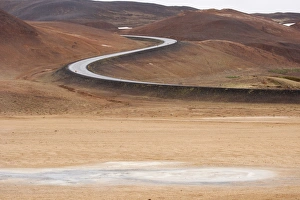 Geothermal Prints: Road through geothermal area, Lake Myvatn, Iceland, June