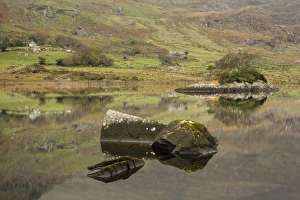 County Prints: Rocks reflected in lake, Cummeenduff Lake