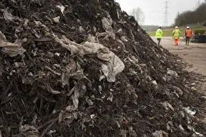 Piles Prints: Rubbish filtered from green compost waste at municipal waste site