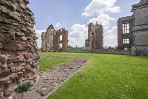 Ruins of Elizabethan manor house, Moreton Corbet Castle, Moreton Corbet, Shropshire, England, May
