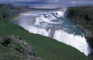 Waterfalls Prints: Scenery - Waterfalls Gullfoss. Iceland