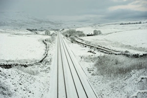 Landscape Prints: Settle to Carlisle railway covered in snow