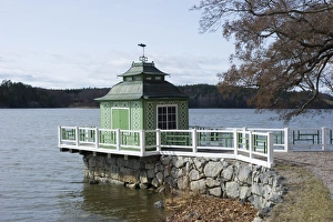 Castles Prints: Shell-house beside water, Gronsoo Castle