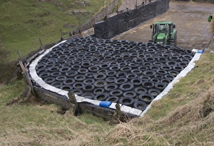 Cars Prints: Silage clamp covered in car tyres