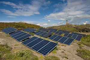 Seabird Prints: Solar panels gererating electricity to power lighthouse