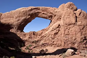 Uutah Prints: South Window made of Entrada Sandstone at Arches National Park early morning - Utah America