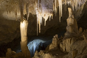 Cave Prints: Stalactites and stalagmites in limestone cave