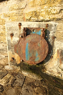 Seafronts Prints: Storm water outfall on seafront of seaside town