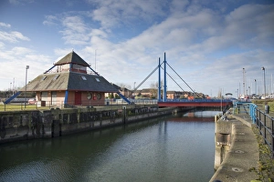Town Prints: Swing bridge at entrance of dock and marina
