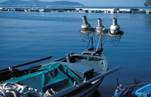 Lights Prints: Thasos, Greece - boats fitted with lamps for night fishing