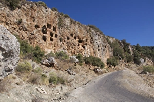 Near East Prints: Tombs in roadside cliff, Islamlar, Antalya Province, Turkey, october