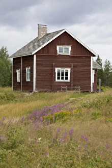Finnish Prints: Traditional wooden house, Finland, july