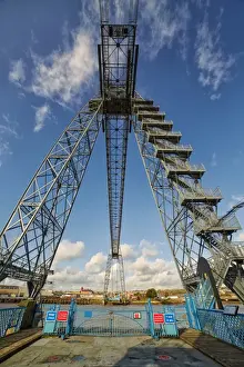 Bridges Prints: Transporter bridge over river, Newport Transporter Bridge