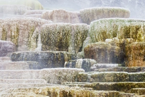 Geothermal Prints: Travertine terraces at hotspring