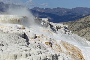Geothermal Prints: Travertine terraces at hotspring